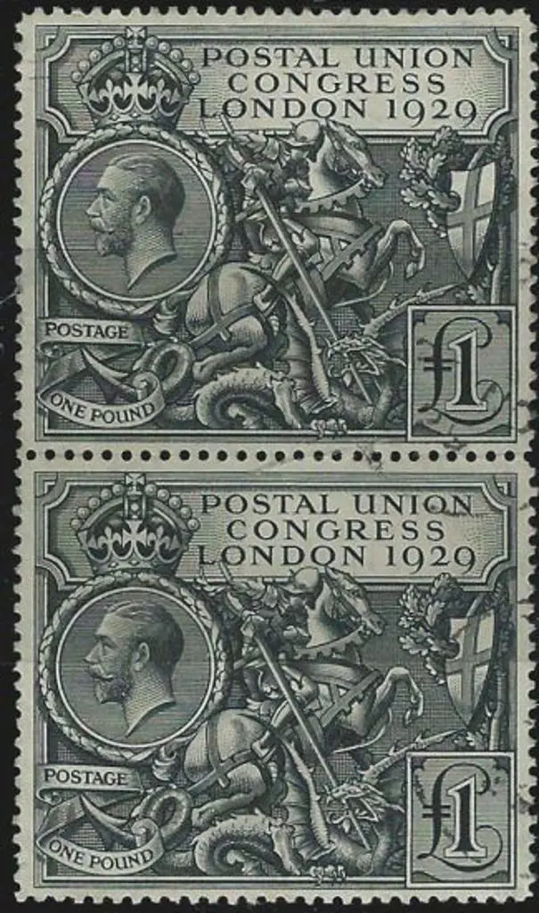 1929 £1 PUC in a superb used vertical pair. Well ... Image 1++