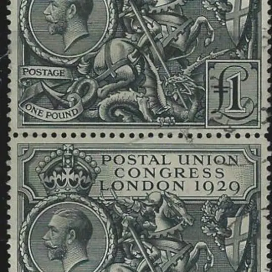 1929 £1 PUC in a superb used vertical pair. Well ...