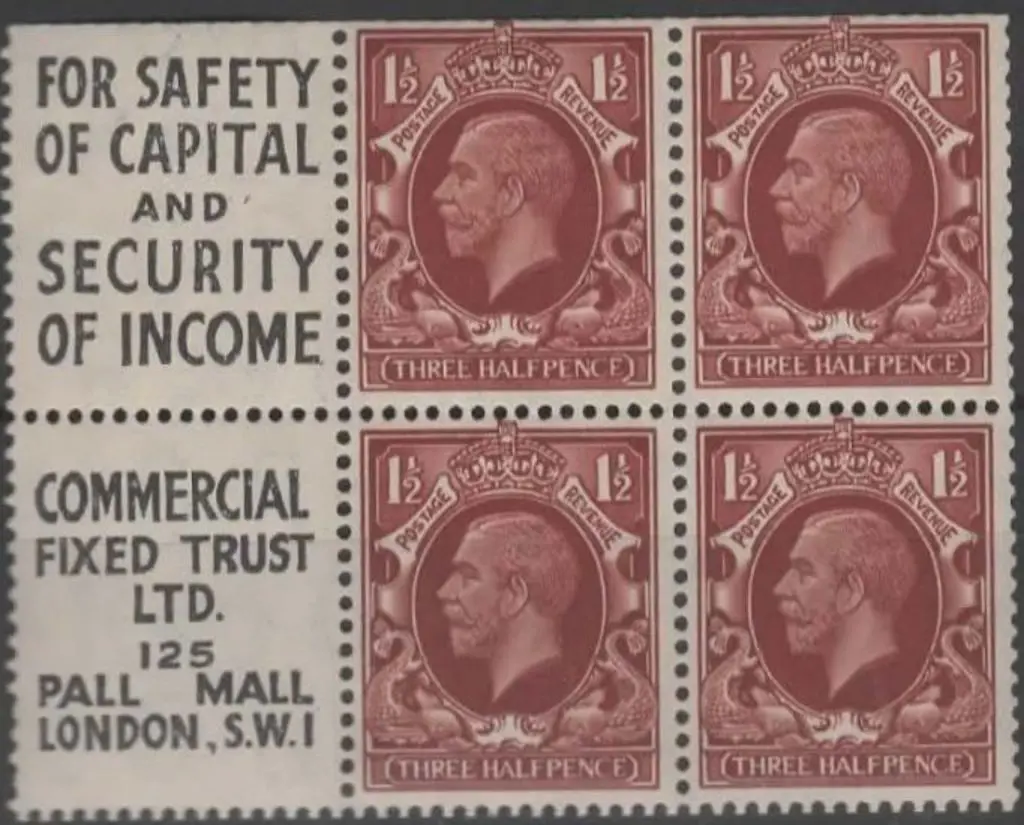 1934/36 1½d red-brown photogravure booklet pane of ... Image 1++