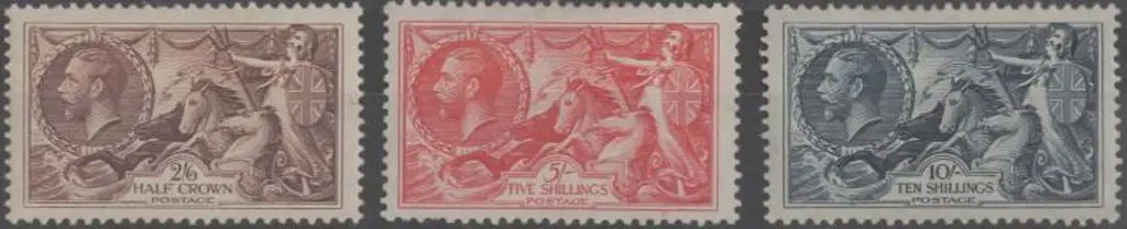 1934 Re-engraved Seahorses set of 3 MVLH. Good ... Image 1++