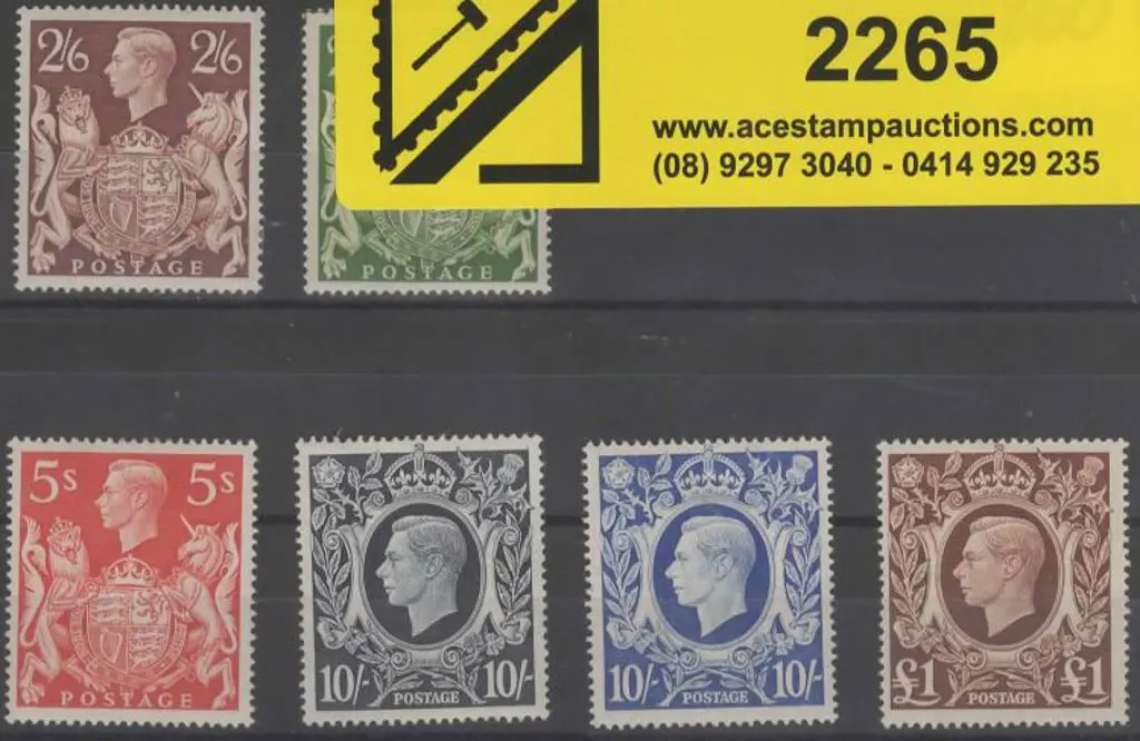 1939/48 KGVI high set of 6 with both shades of ... Image 1++