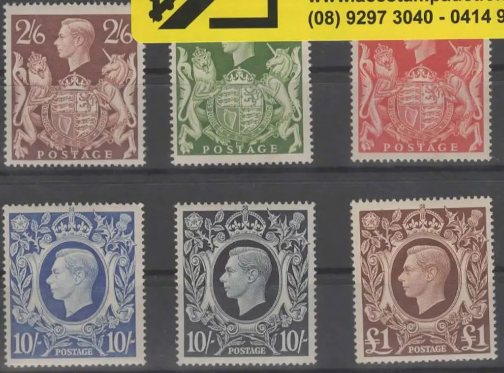 1939/48 KGVI high set of 6 with both shades of ... Image 1++