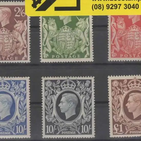 1939/48 KGVI high set of 6 with both shades of ...
