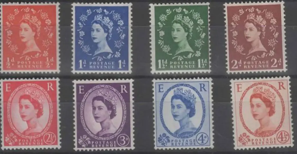 1958/61 QEII graphite lines set of 8, wmk mult ... Image 1++