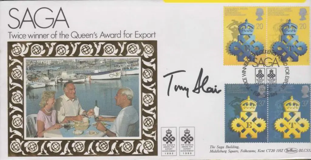 1989 Queens Award for Export Benham Saga silk FDC ... Image 1++