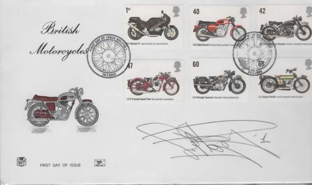 2005 (19th July) British Motorcycles Stuart FDC ... Image 1++