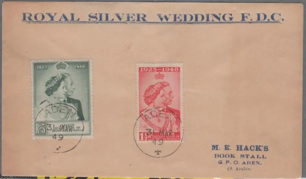 Aden - Qu'aiti State 1949 (31st Mar) RSW pair on ... Image 1++