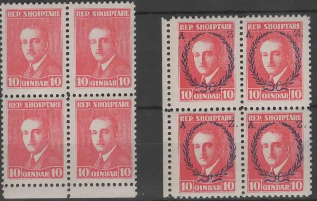 Albania 1925 10q President Zogu, perf. 11½ & 1927 ... Image 1++