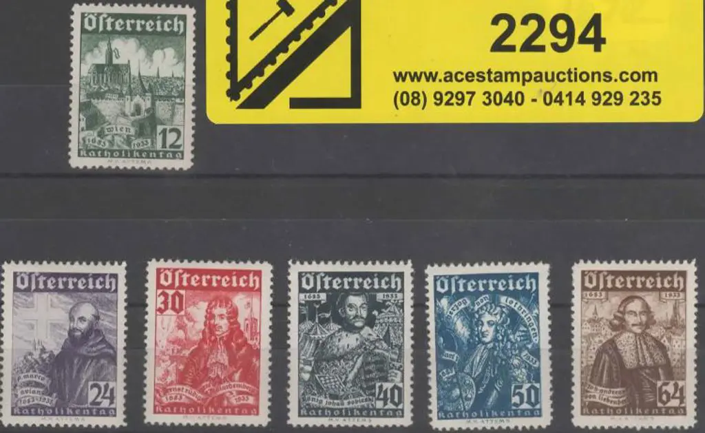 Austria 1933 Catholic Congress set of 6. Fresh ... Image 1++