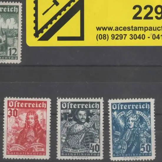 Austria 1933 Catholic Congress set of 6. Fresh ...