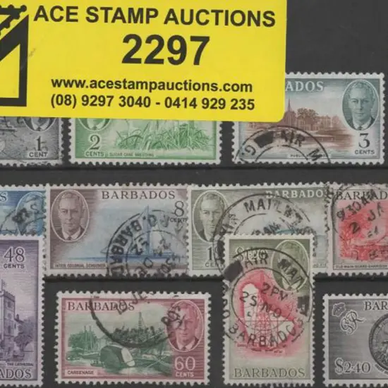 Barbados 1950 KGVI Pictorials set of 12 to $5. All ...