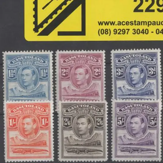 Basutoland 1938 KGVI set of 11 to 10/- MLH. SG ...