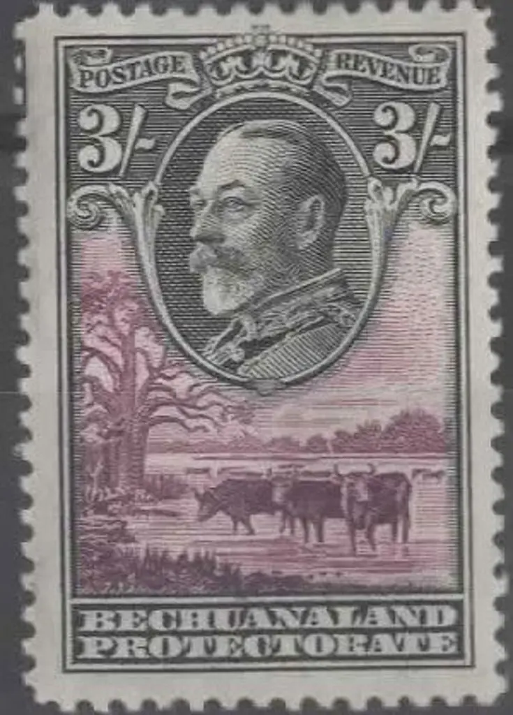 Bechuanaland 1932 3/- black & purple. MVLH verging ... Image 1++