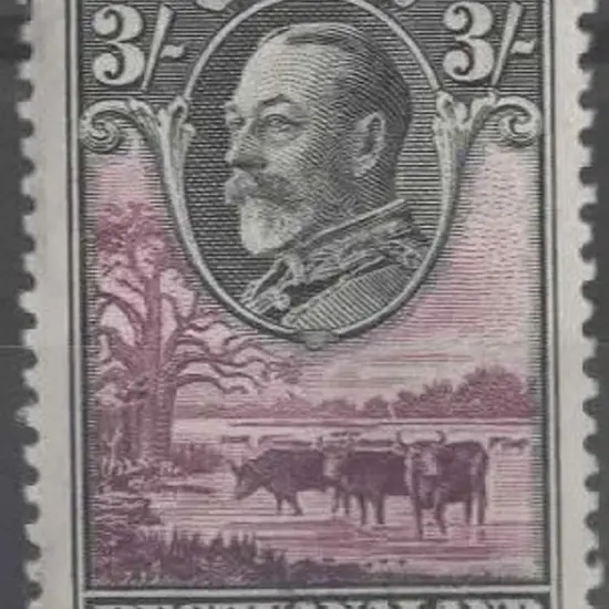 Bechuanaland 1932 3/- black & purple. MVLH verging ...