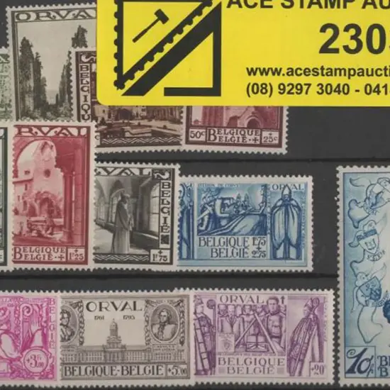 Belgium 1933 Orval Abbey Restoration Fund set of ...