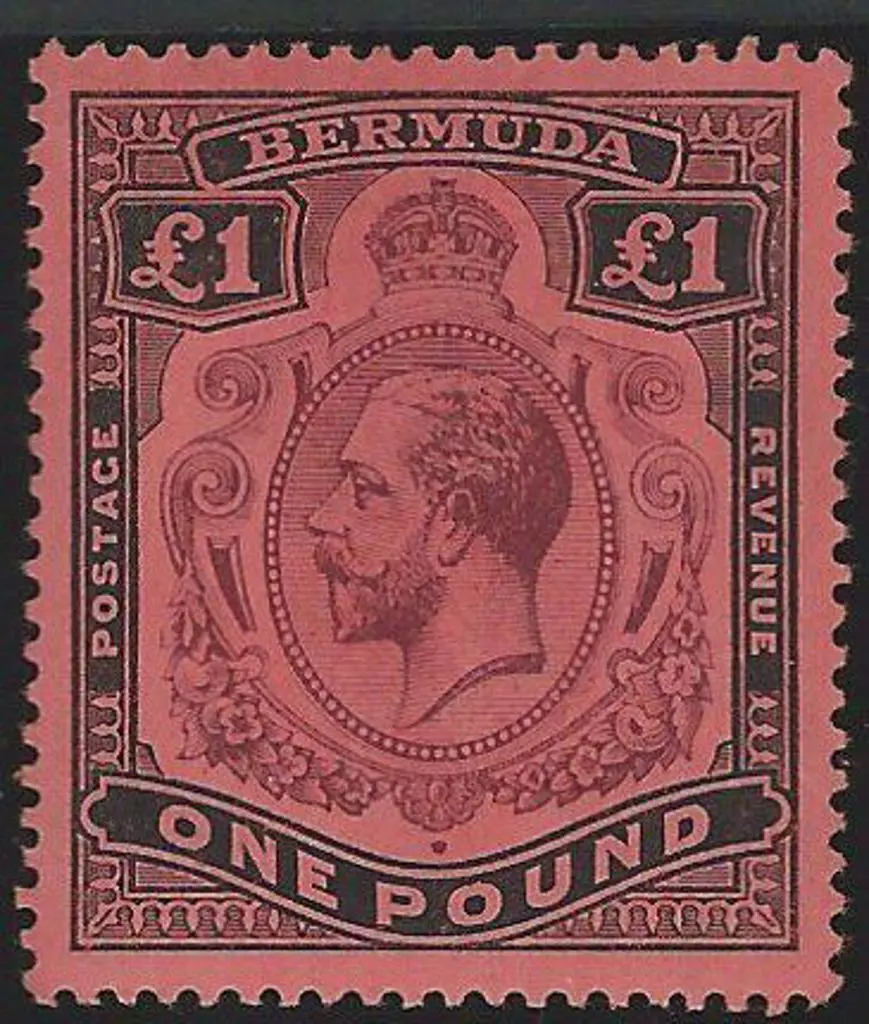 Bermuda 1918/22 £1 purple & black/red KGV. Fresh ... Image 1++