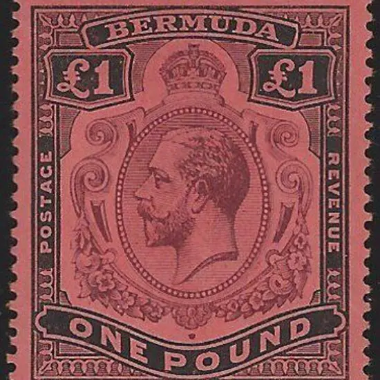 Bermuda 1918/22 £1 purple & black/red KGV. Fresh ...