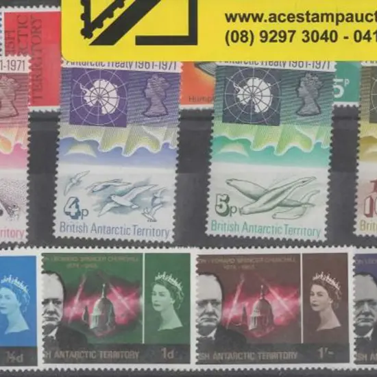British Antarctic Territory 1966 Churchill, 1971 ...
