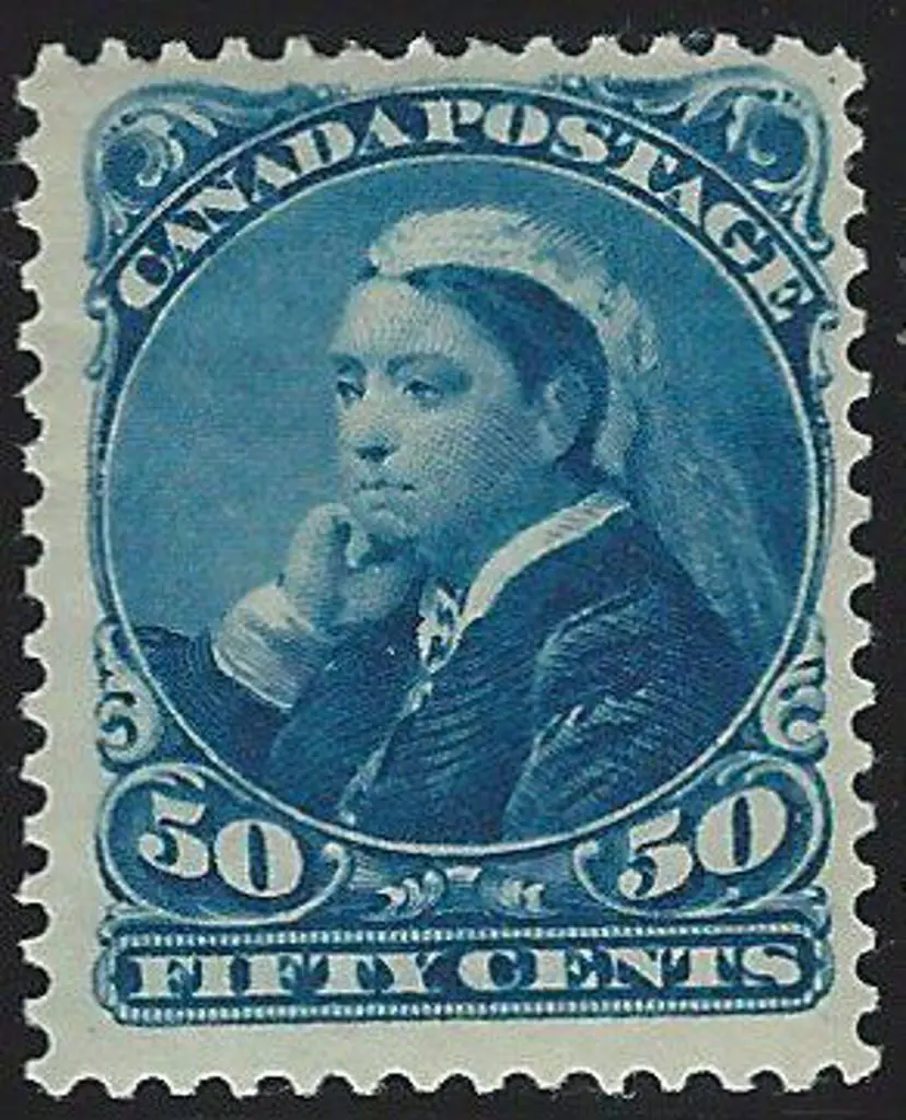 Canada 1893 20¢ vermilion & 50¢ blue QV. MLH & ... Image 1++