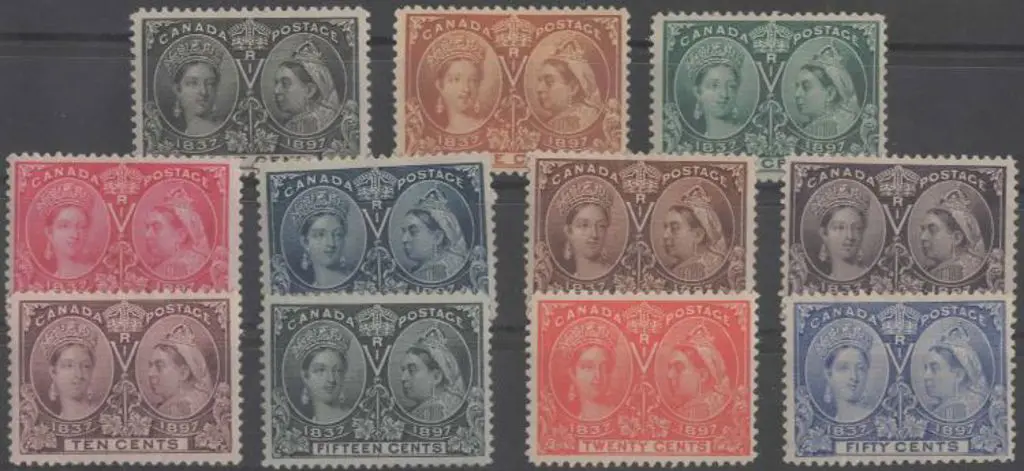 Canada 1897 QV Jubilee issue complete simplified ... Image 1++