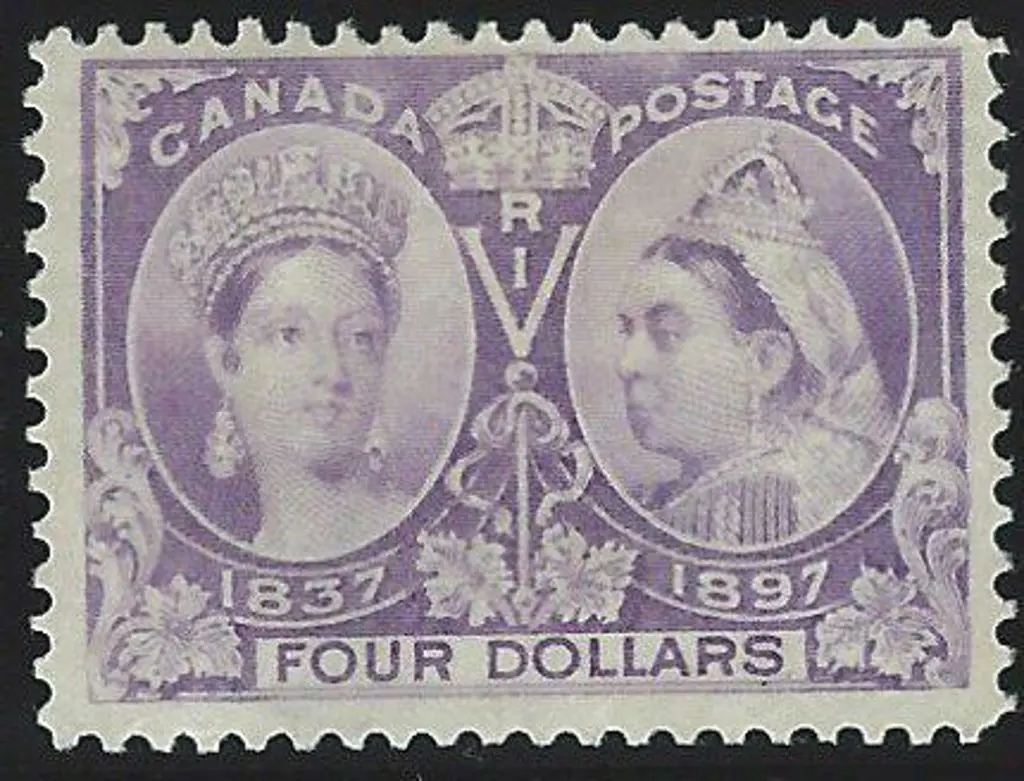 Canada 1897 $4 violet Jubilee. Mint without gum. ... Image 1++