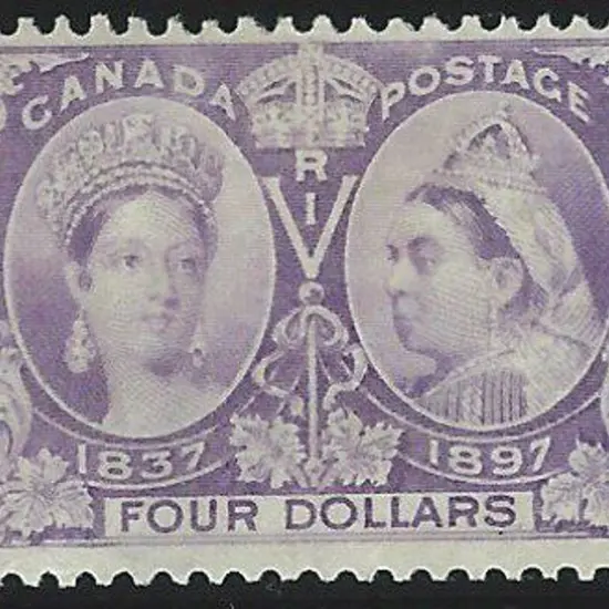 Canada 1897 $4 violet Jubilee. Mint without gum. ...