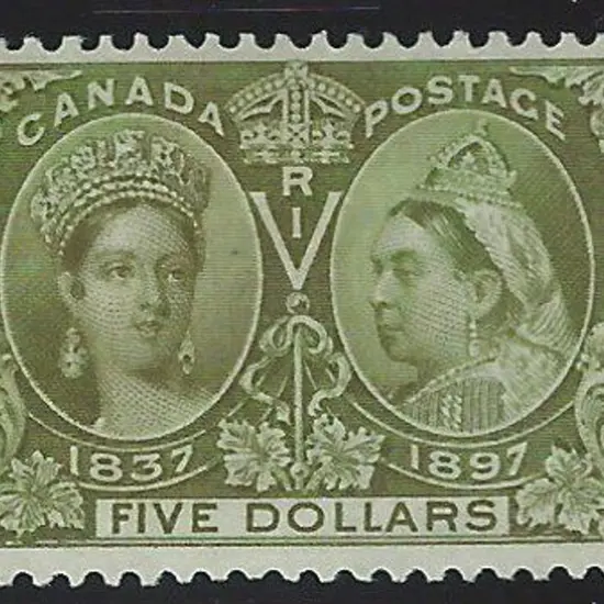 Canada 1897 $5 olive green Jubilee. Mint without ...