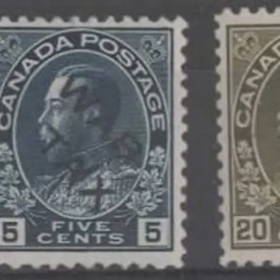 Canada 1915 "WAR TAX" ovpts set of 3 plus 1916 2¢ ...