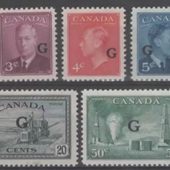Canada 1950/52 "G" Officials to $1 excl 1951/52 2¢ ...