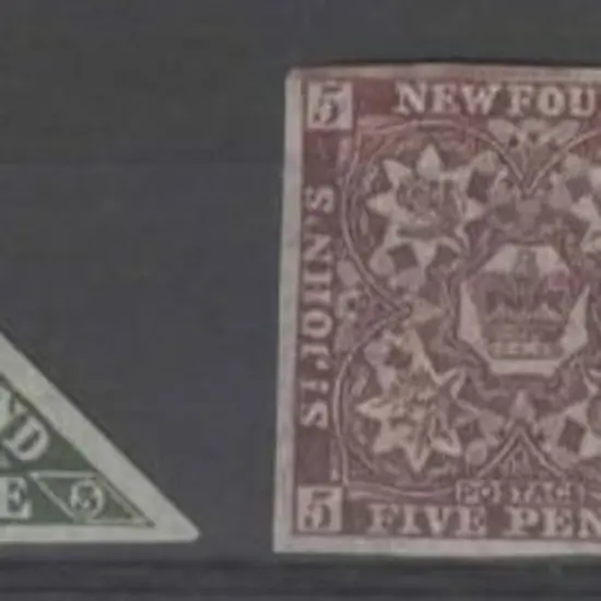 Canada-Newfoundland 1860 3d green & 5d Venetian ...