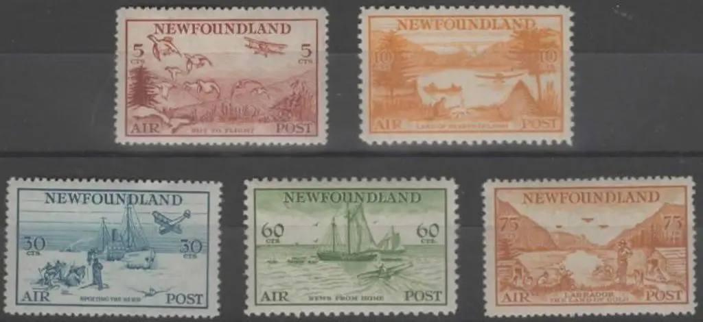 Canada-Newfoundland 1933 Airs set of 5 to 75c. MUH ... Image 1++