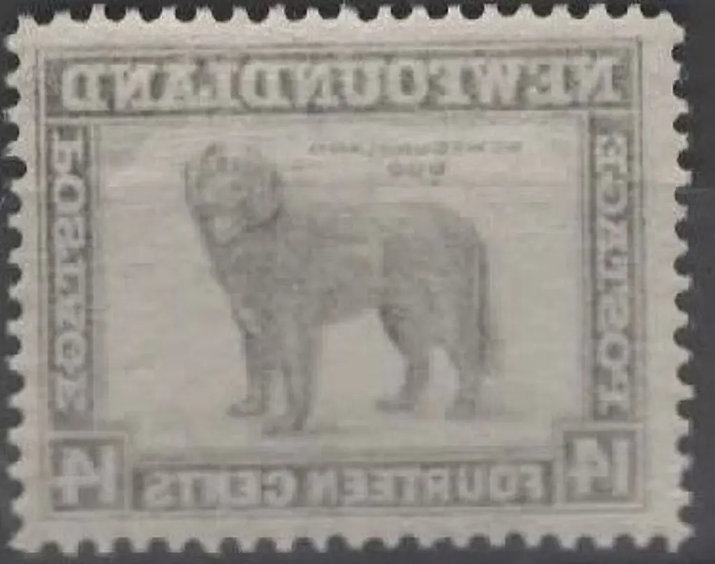 Canada-Newfoundland 1941/44 14c Dog with strong ... Image 1++