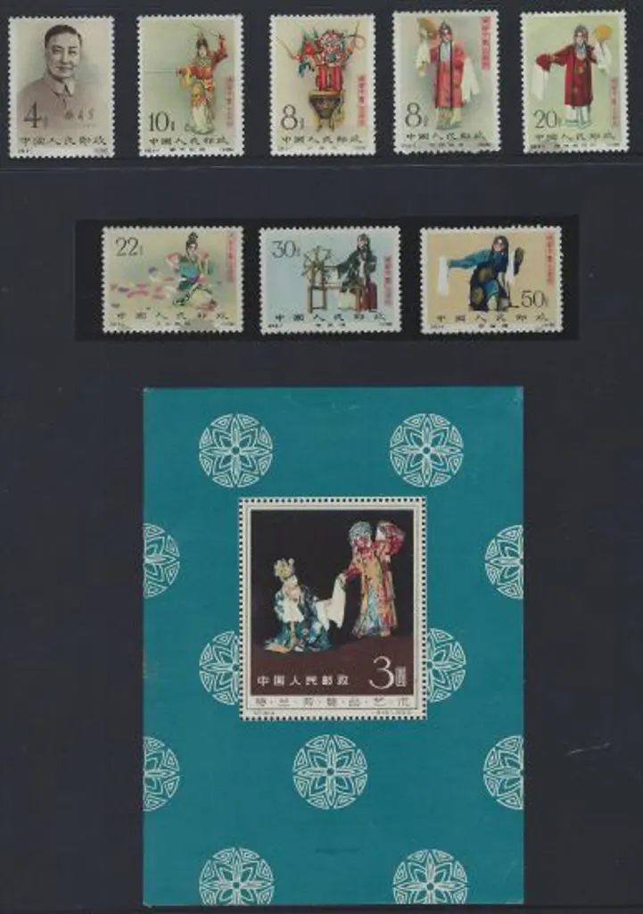 China 1962 Mei Lan-fang set of 8. MLH with odd ... Image 1++