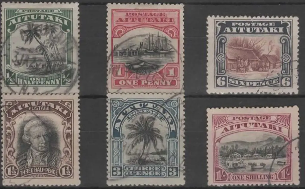 Cook Is. Aitutaki 1920 Pictorials set of 6 F/U. SG ... Image 1++