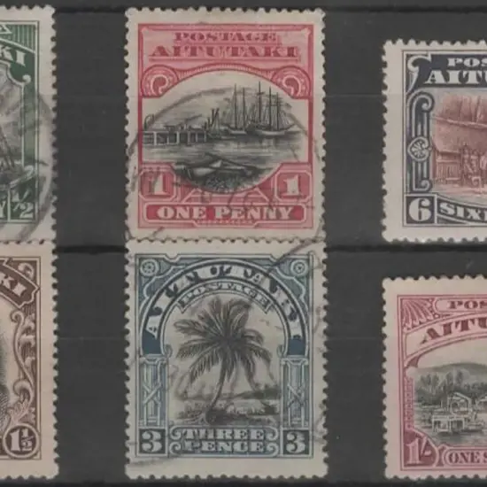 Cook Is. Aitutaki 1920 Pictorials set of 6 F/U. SG ...