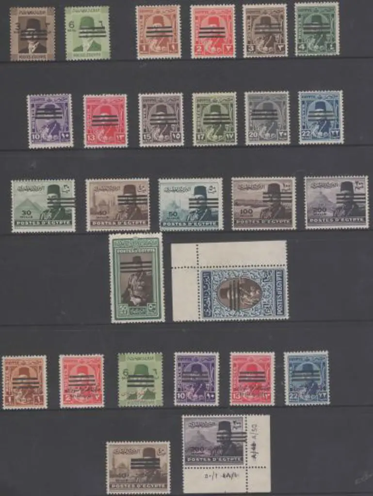 Egypt 1953 King Farouk issues of 1944, 1947 & 1952 ... Image 1++