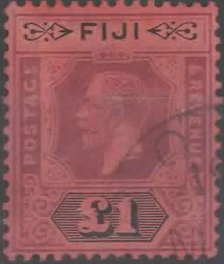 Fiji 1912/23 £1 purple & black on red KEVII, Die ... Image 1++
