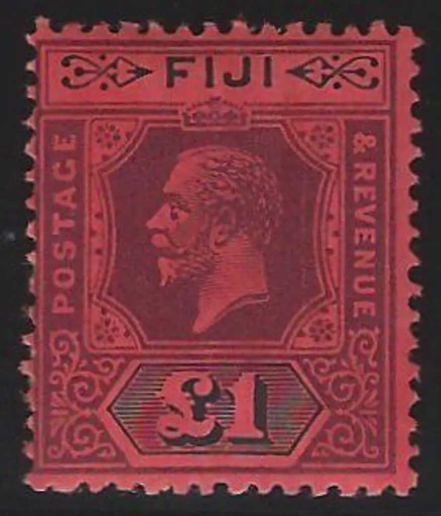 Fiji 1912/23 £1 purple & black on red KEVII, Die ... Image 1++