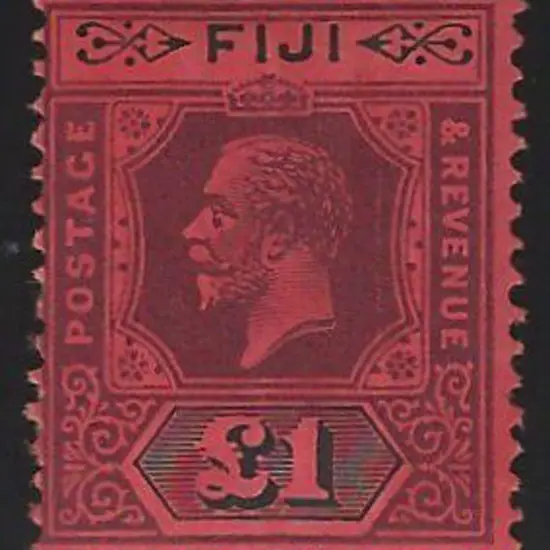 Fiji 1912/23 £1 purple & black on red KEVII, Die ...