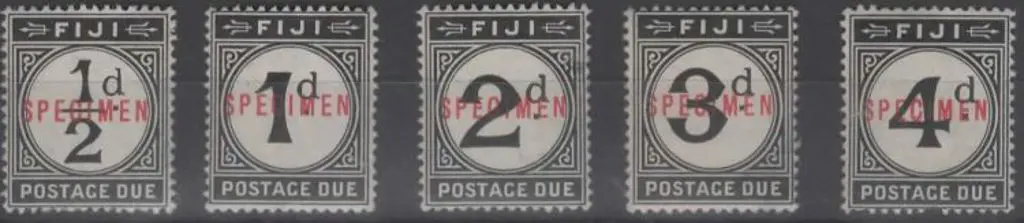 Fiji 1918 Postage Dues set ovptd "SPECIMEN" Some ... Image 1++
