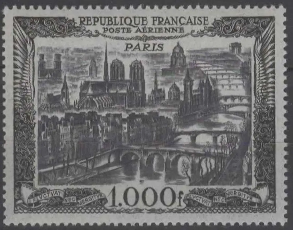France 1949/50 1000f Paris Air. Fresh MUH. SG 1059 ... Image 1++