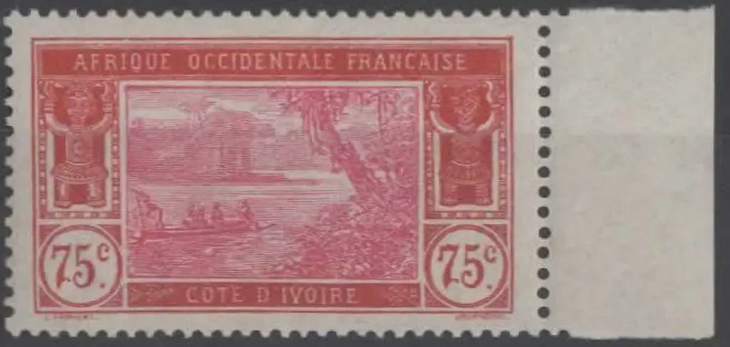 French Colonies-Ivory 1922/34 90 on 75c with ... Image 1++