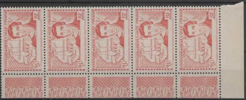French Colonies-Ivory 1939 90c Rene Caillie with ... Image 1++