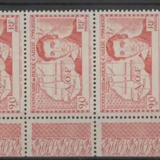French Colonies-Ivory 1939 90c Rene Caillie with ...