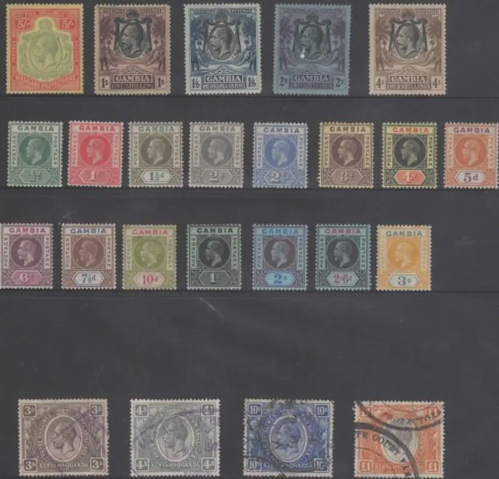Gambia 1912/22 KGV defins Mult Crown/CA wmk set to ... Image 1++