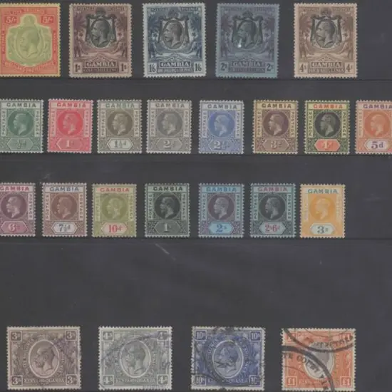 Gambia 1912/22 KGV defins Mult Crown/CA wmk set to ...