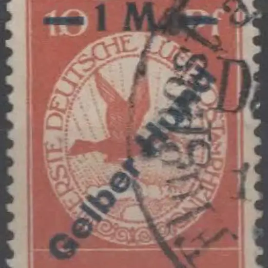 Germany 1912 1m "Gelber Hund" surcharge on 10pf ...