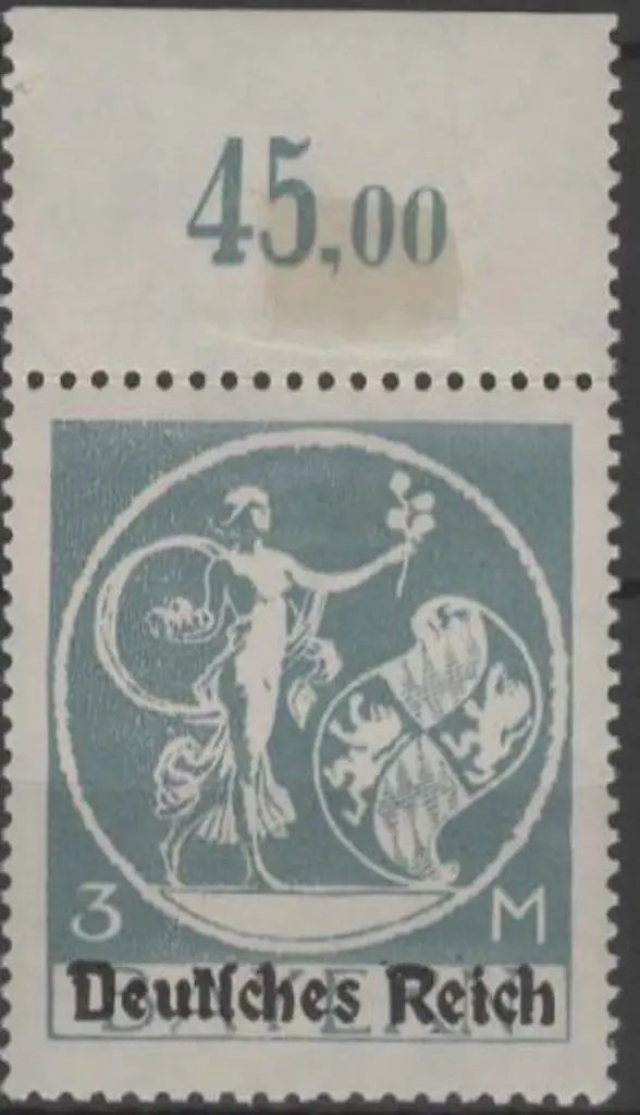 Germany 1920 "Deutsches Reich" ovpt on 3m Bavaria ... Image 1++