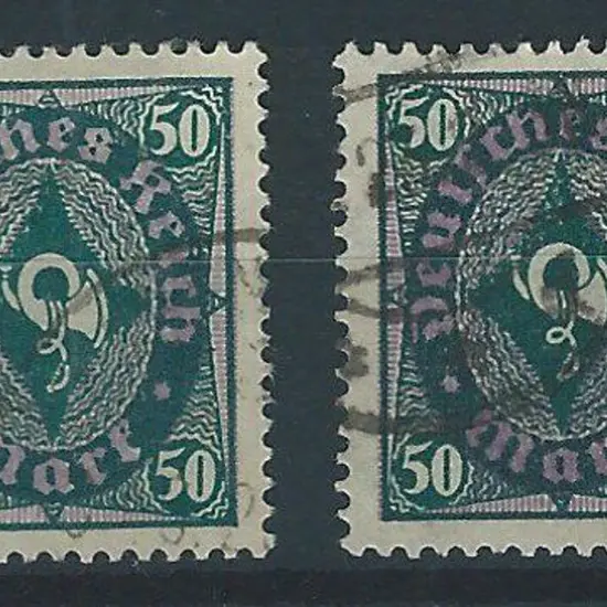 Germany 1922/23 50mk Posthorn on "fiscal" paper ...