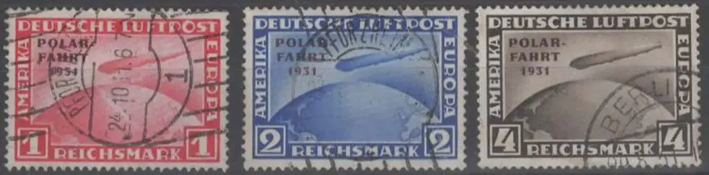 Germany 1931 Polar Flight set with the 1 & 2m ... Image 1++